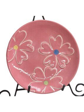 Easter Spring Ceramic Plate Pink Flower Blossoms & Blooms 8"